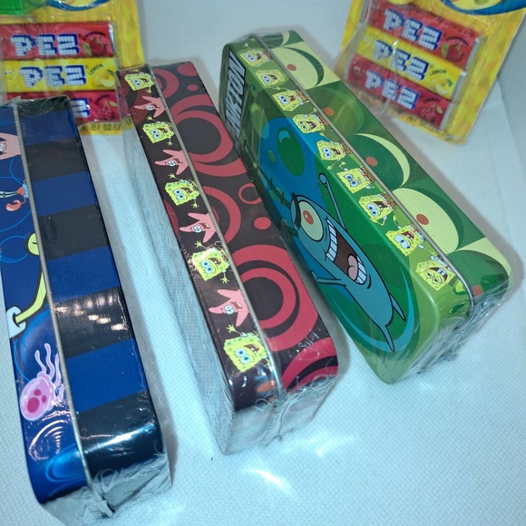 NEW SEALED! Spongebob-Squidward & Plankton WATCHES Plus Collector PEZ - Picture 3 of 6
